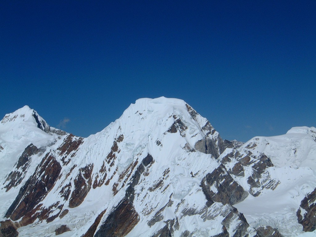 The previously unclimbed mountain of Pandra seen from the likewise previously virgin Danga
