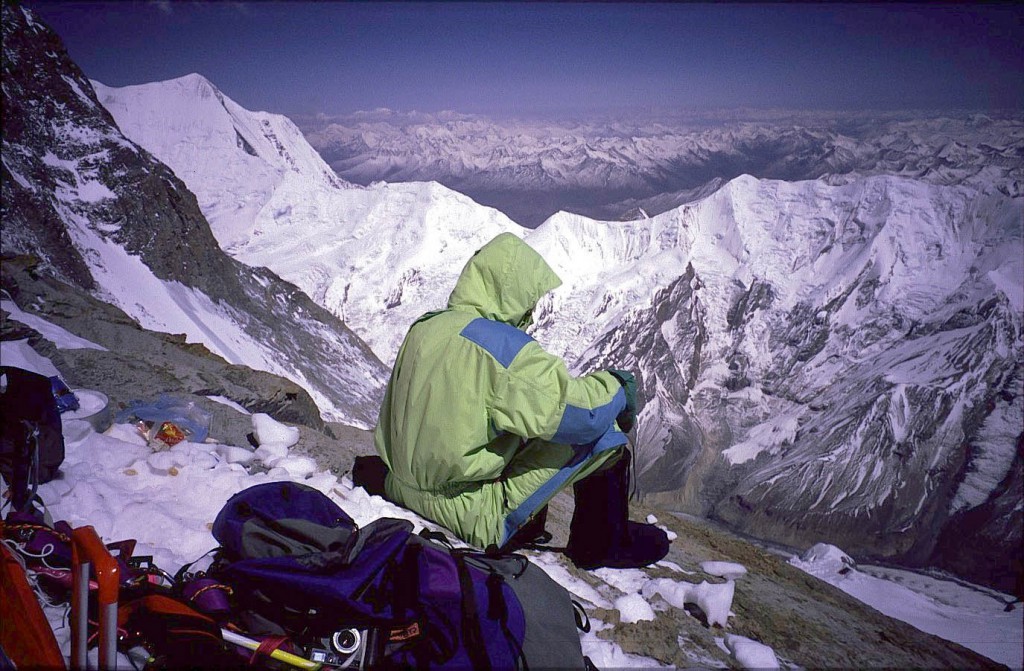 Camp 3 on Dhaulagiri during the first attempt by danish climber Bo Belvedere Christensen in 1991